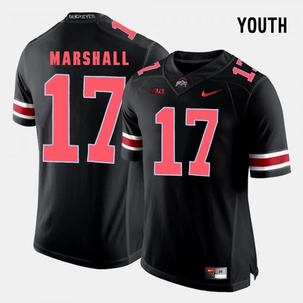 Ohio State Buckeyes Jalin Marshall Youth #17 Black College Football Jersey 2404AQUK7